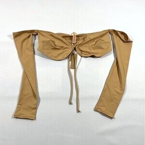 Skims Womens Recycled Swim Long Sleeve Bikini Top Ochre TP-LSL-2791 Size XL NWT